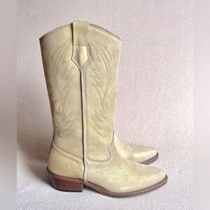 NEW Toral Western Cowgirl Boots Women’s 7 Gold Glitter Coachella Stagecoach Boho